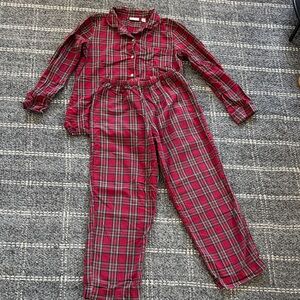 L.L. Bean Women's Red and Green Plaid Pajama Set